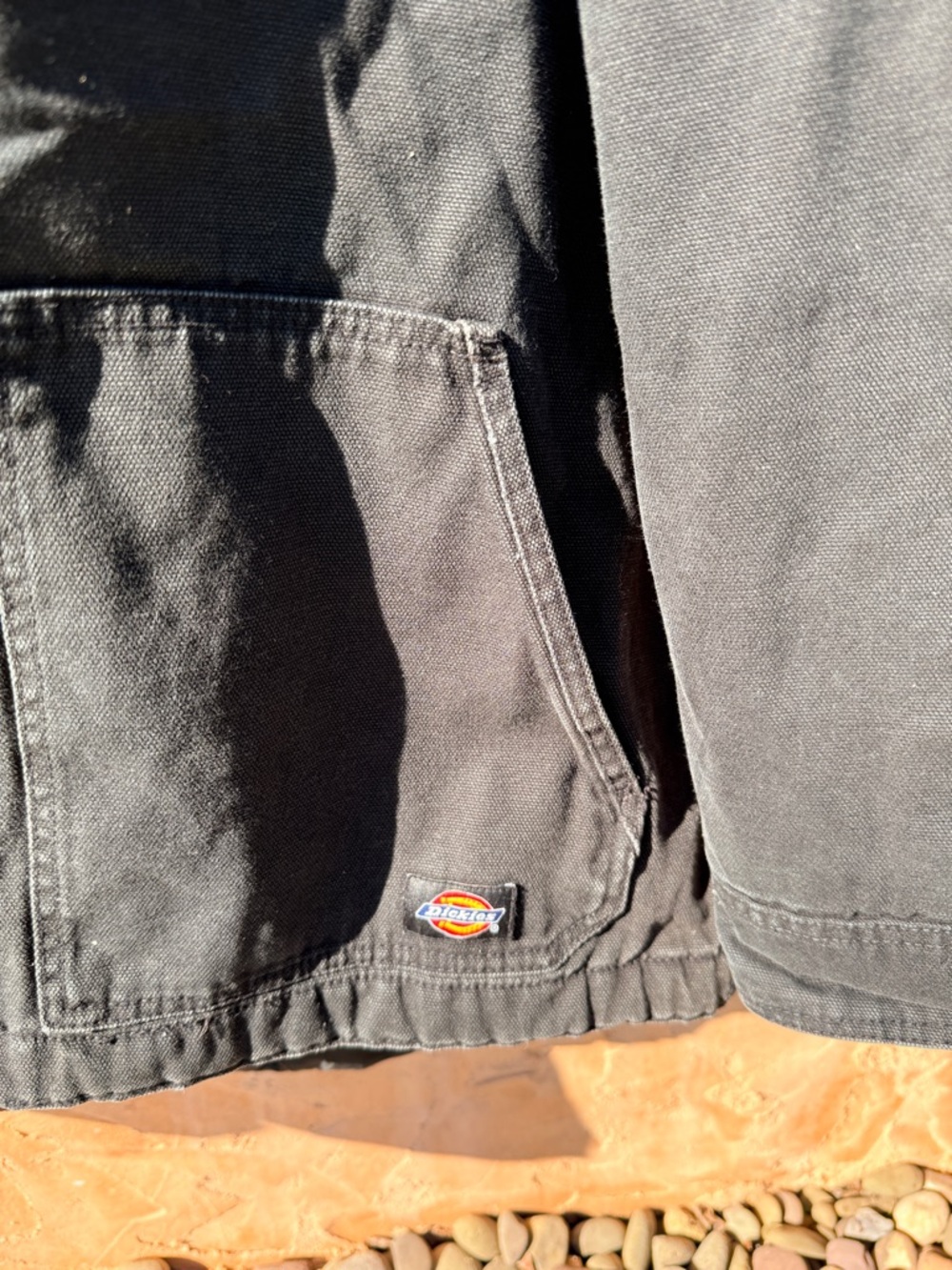 Dickies Black Canvas Work Jacket with Brown Corduroy Collar - Picture 4 of 15